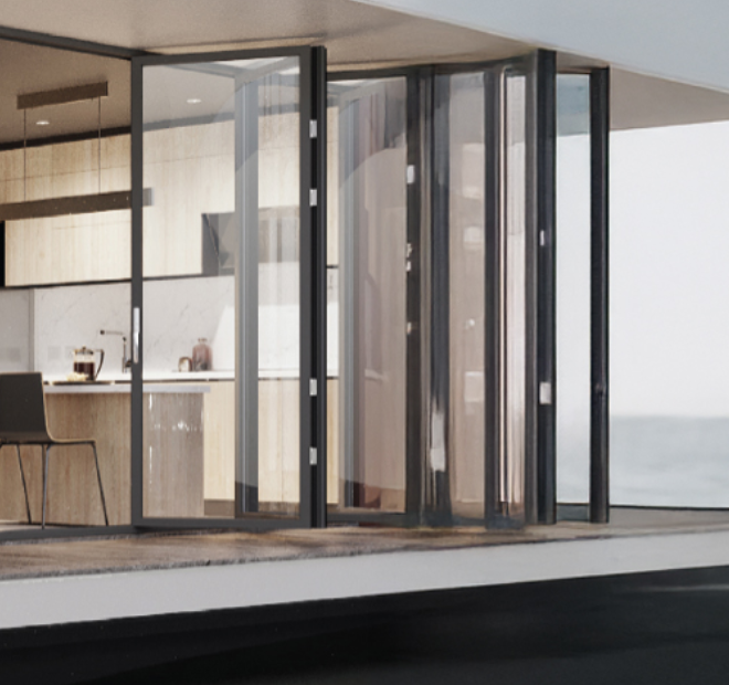 Aluslim Bi-Fold Doors wide opening