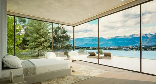 Luxury Interior View with Aluslim Sliding Doors