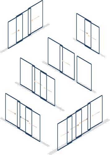 Sliding Door Configurations Illustration